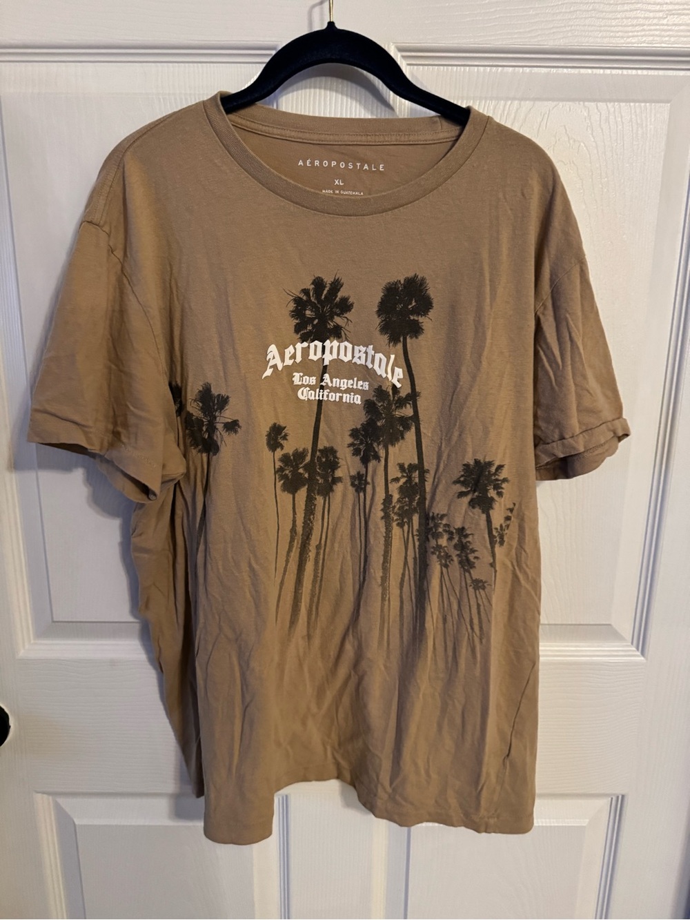 Aeropostale Men's Brown Palm Tree Graphic Tee
